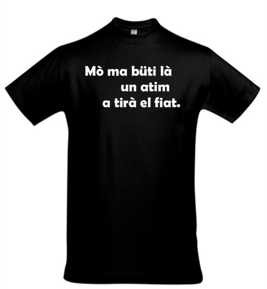Mó am büti là un atim à tirà el fiat.
